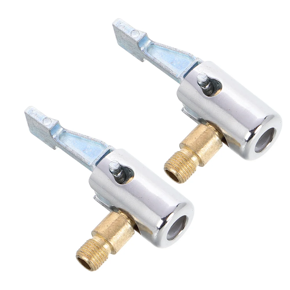 2 Pcs Air Pump Connector Closed Chuck Zinc Alloy Inflation Valve Nozzle Quick Inflate Deflate Threaded Nozzle Tire Pump