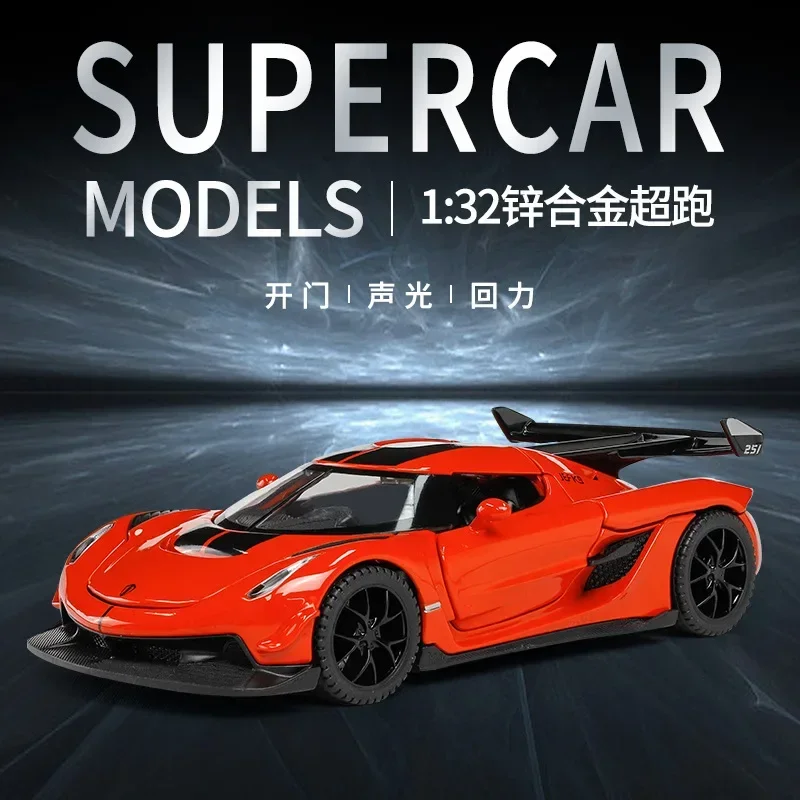 

1:32 Koenigsegg Jesko supercar High Simulation Diecast Metal Alloy Model car Sound Light Pull Back Collection Kids Toy Gift A652