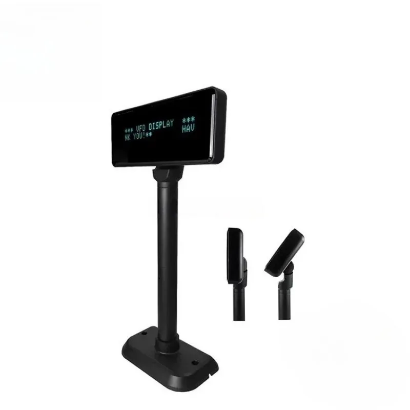 220V Customer Display POS Screen English Russian French Support RS232/USB Interface Black White Shell Visual Display