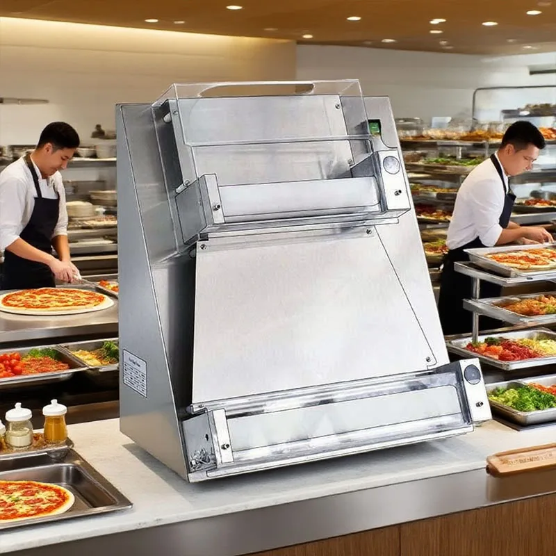 Customized Electric Pizza Dough Roller Machine Tabletop Sheeter Press Commercial Bakery Equipment Stainless Steel
