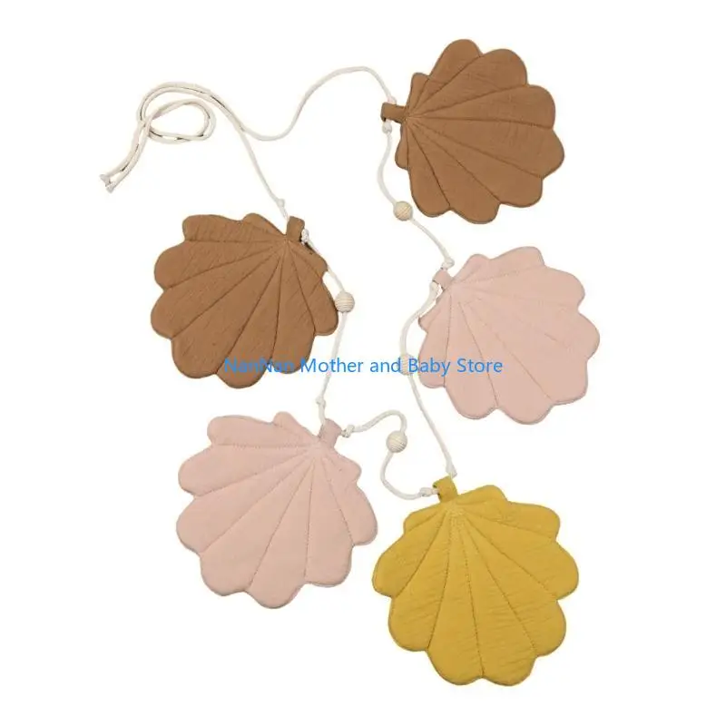 أعلام الرايات على شكل صدفة جميلة 5 في 1 ديكور للتعليق على الحائط لافتات تزيين الحفلات لحضانة الأطفال وغرفة الأطفال