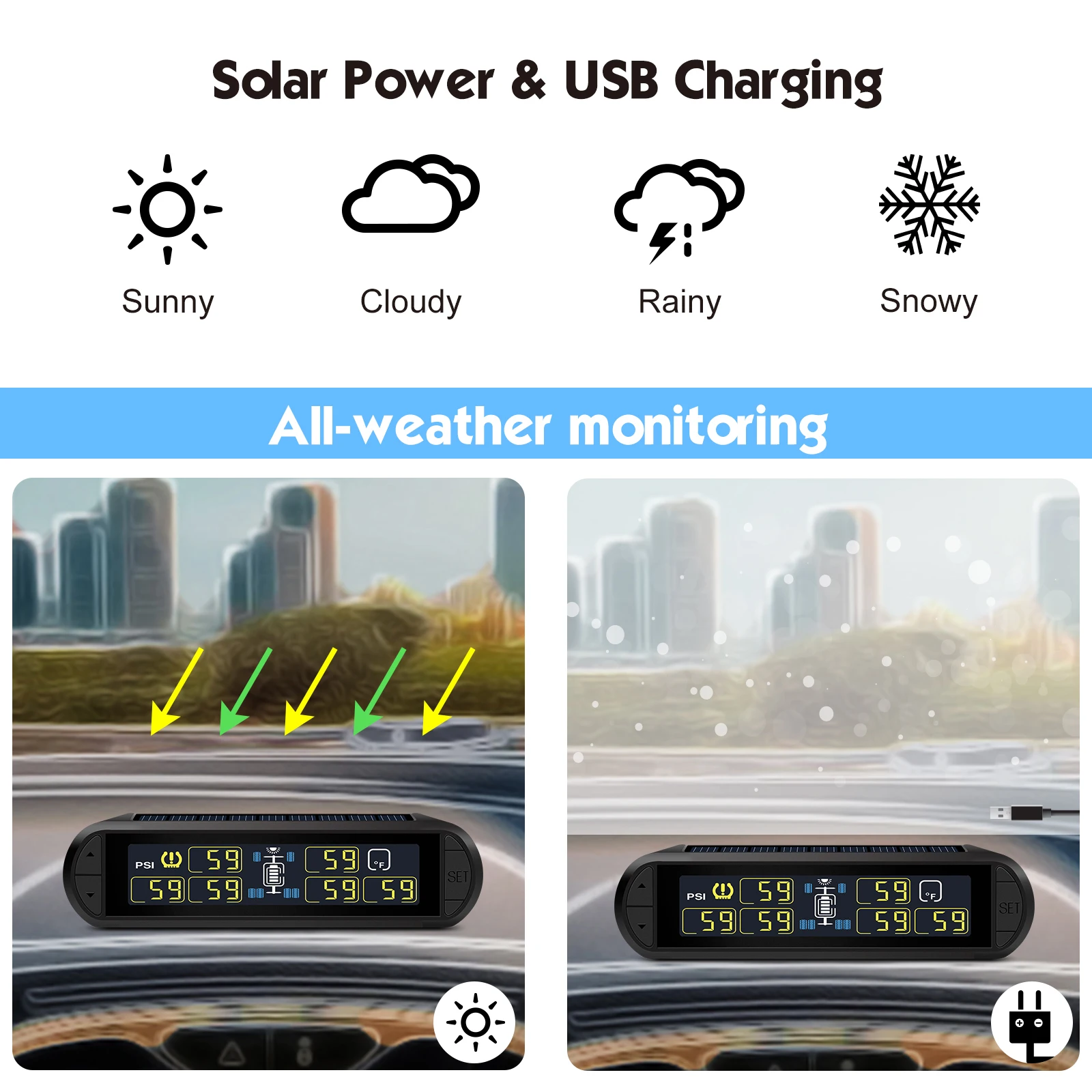 Deelife Cars Solar Wireless Tire Internal Sensors Factory Auto TPMS Tire Pressure Systems De Neumaticos