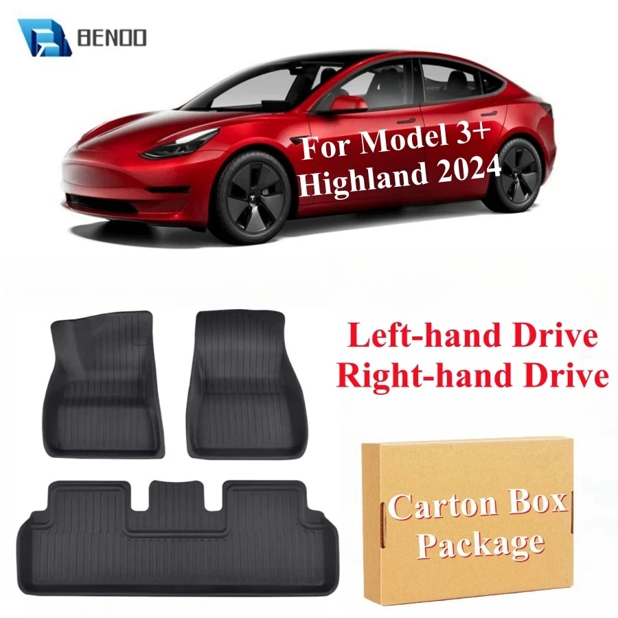 Per Tesla Model 3 + Highland 2024 tappetini LHD RHD protezione per tutte le condizioni atmosferiche fodere per pavimenti auto Frunk Trunk Cargo