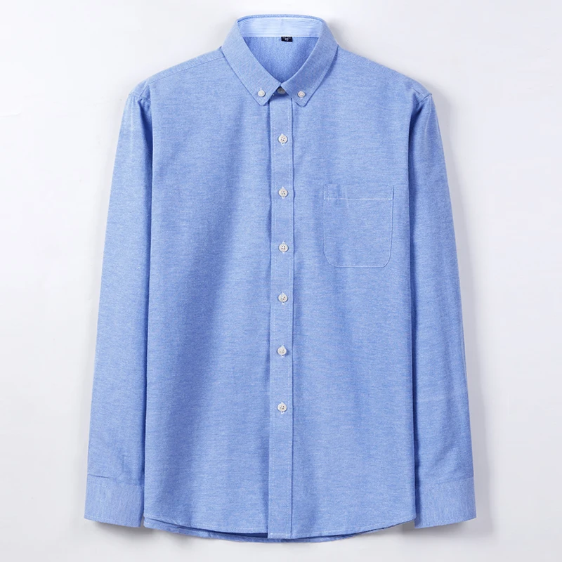 Men's Long Sleeve Shirt Oxford Woven Casual Non-Ironing Spring Summer Autumn Slim Top Comfortable Trend Fashion With White Shirt