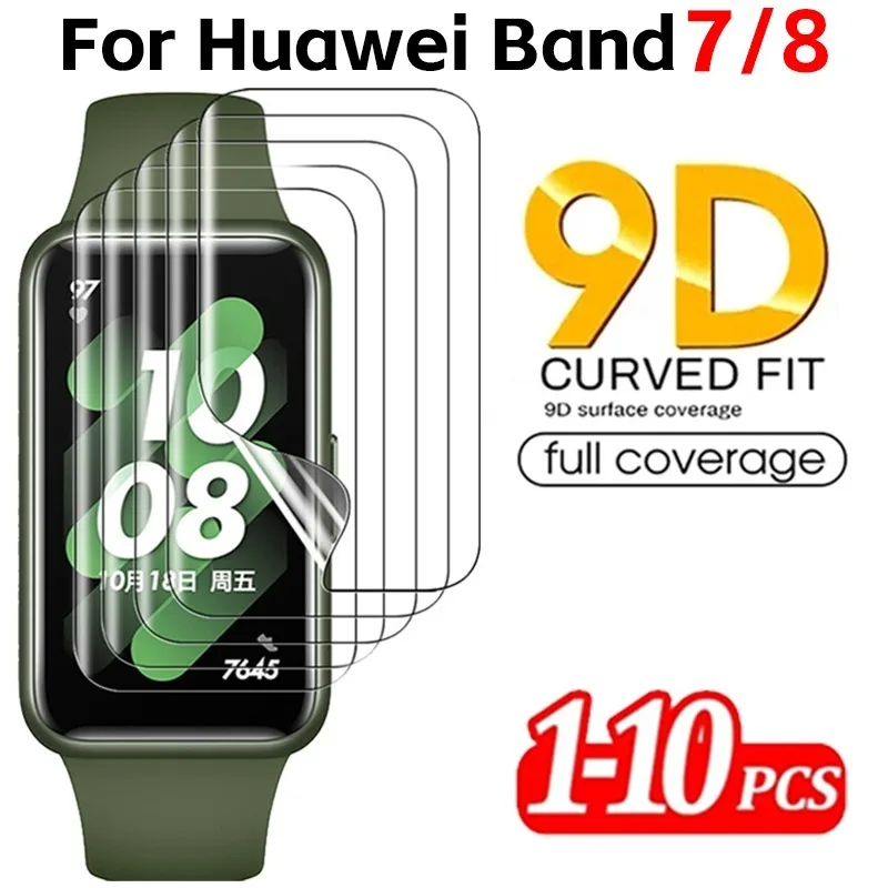 1-10Pcs Hydrogel Films for Huawei Band 7 8 HD Screen Protector Full Cover Anti-scratch Hydrogel Films Smartwatch Accessories