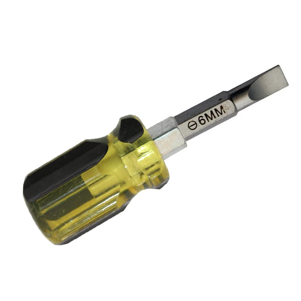 Hand Tools Screwdriver Dual Purpose PH2 SL6 Short Slotted Chrome Vanadium Steel Cross ScrewDriver Dual Interchangeable