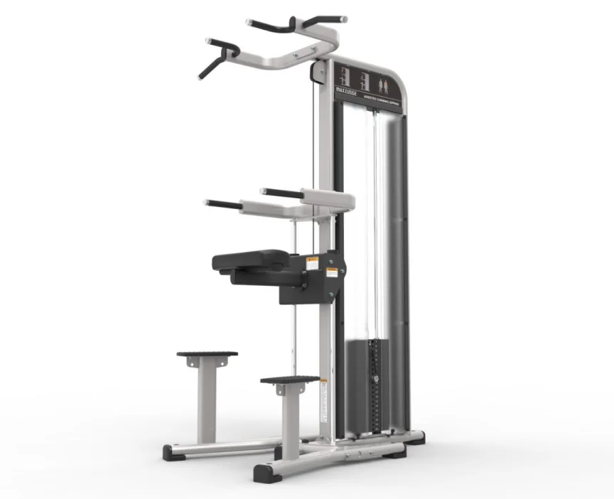 HTFitness Weight Stack Dual Function Strength Training Equipment Assisted Chin Trainer