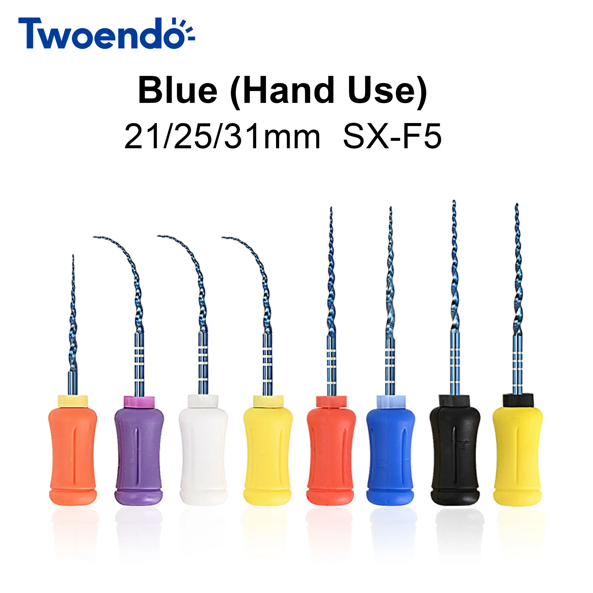 6 PCS/Box Dental Endodontics NiTi Blue Hand Use Super Files SX-F3 25/21mm Root Canal Endo Files