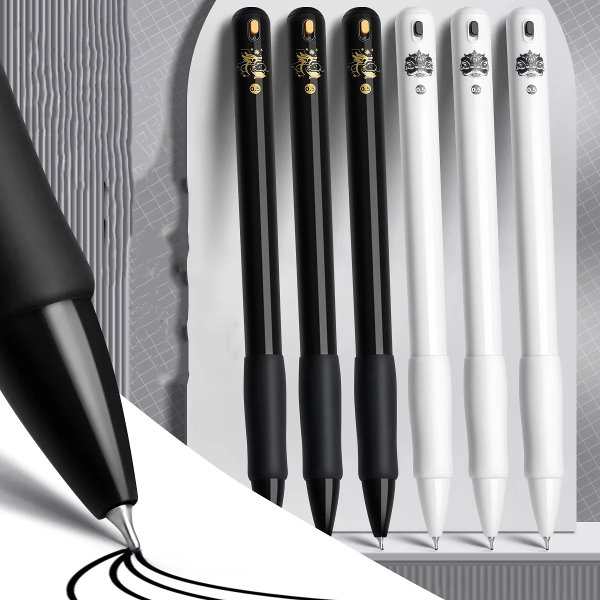 

Luxury Gel Pen Writing Smooth 0.5mm Neutral Pen Push-Up Quick-Drying Ballpoint Pen School/Office Student Stationery Supplies