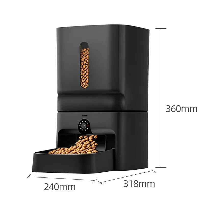 

7L Smart Automatic Pet Feeder with WiFi Camera for Cats Dogs, APP Control Timed Feeding Intelligent Dry Food Dispenser