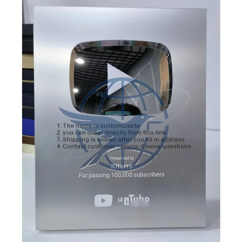 Play Button Award, Aluminum Shields, For YouTube Trophy Awards and Plates