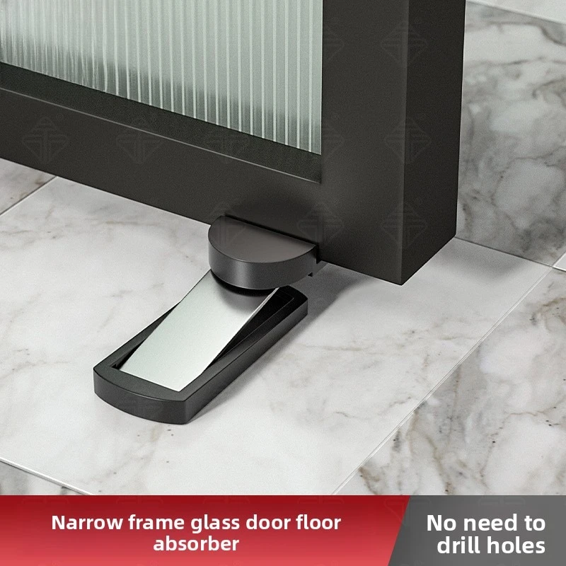 Stainless Steel Strong Magnetic Door Suction Non Punching Glass Door Narrow Frame Suction Door Bathroom Anti Collision Fixed
