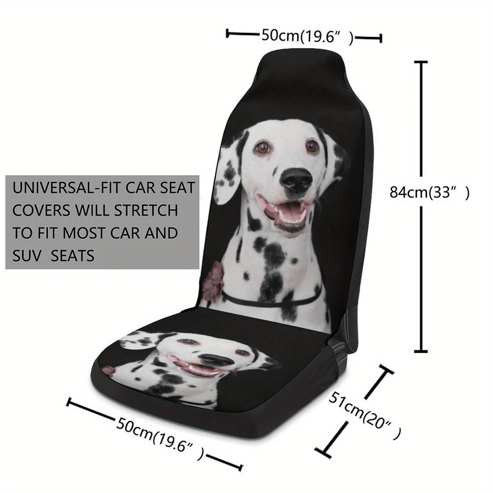 2pcs Of Breathable And Non-Slip Car Front Seat Covers Featuring Cute And Playful Animal Designs, Including Dogs