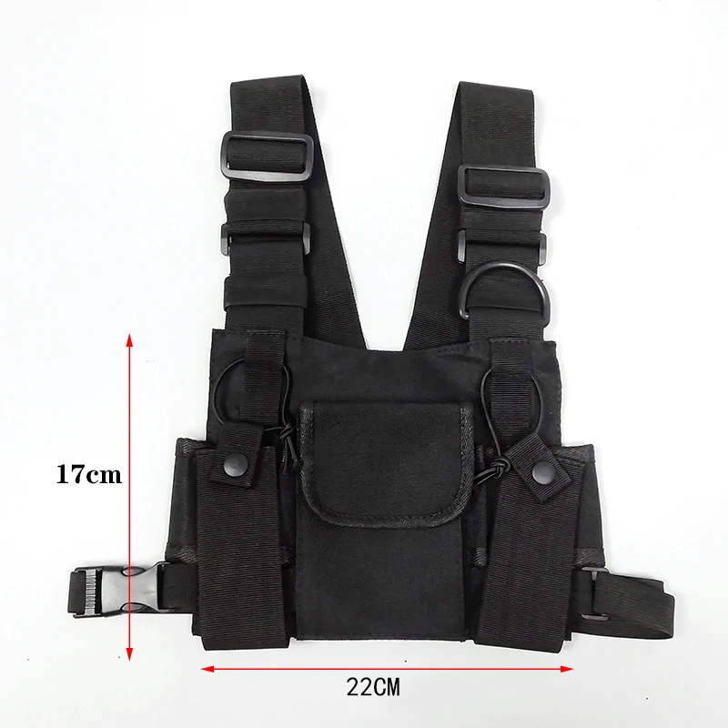 Borse pettorali tattiche funzionali moda uomo Bullet Hip Hop Vest Streetwear Bag marsupio Unisex Chest Rig Bag walkie-talkie Pack