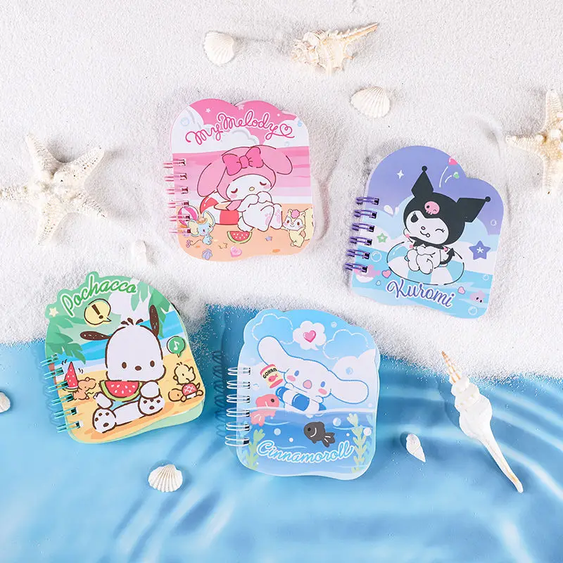 Cartoon Sanrio Mini Coil Book Cinnamoroll Accessories Cute Beauty Kawaii Anime Pocketbook Notebook Messages Toys for Girls Gift