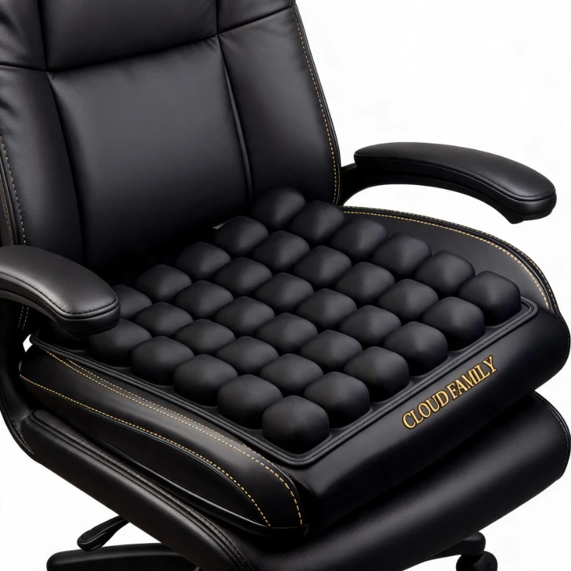 3D Air Inflatable Seat Cushion Portable Chair Pad Breathable Pressure Relief for Office Wheelchair Car Travel Home