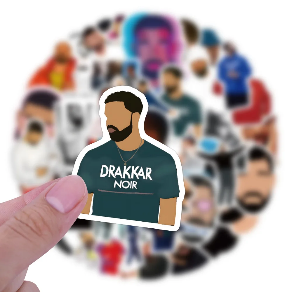 62Pcs Singer Drake Stickers Rap Drake DIY Stickers Scrapbooking Phone Luggage Skateboard Waterproof Decals