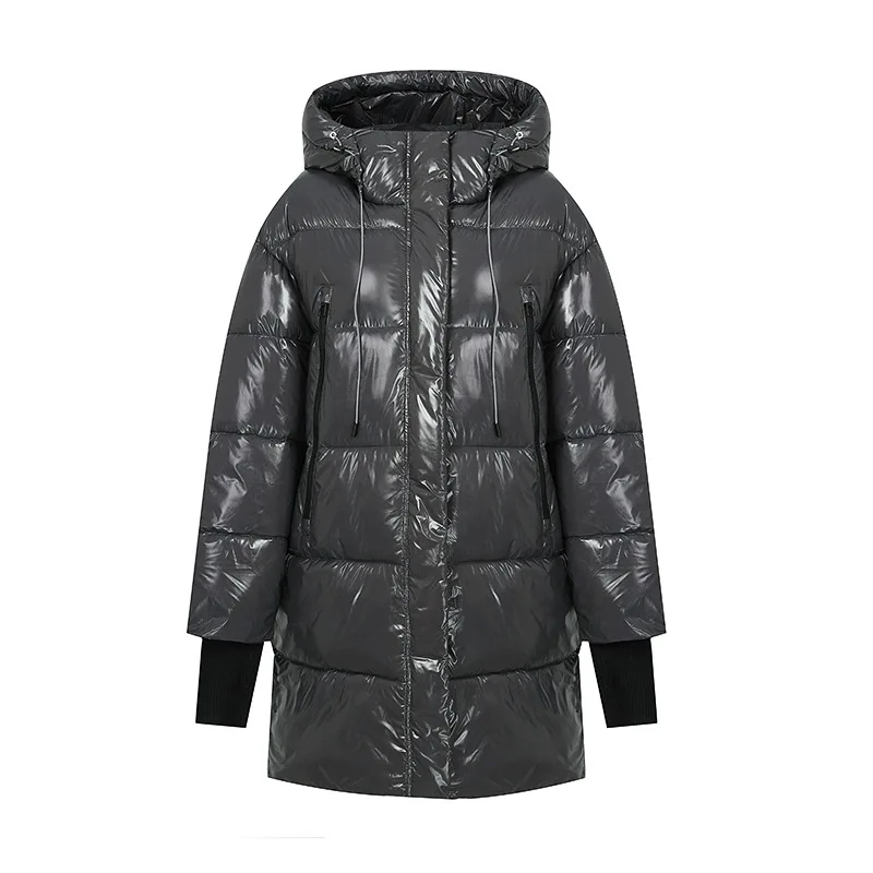 

Parkas Women Mid Legnth Coats Hooded Zipper Jackets Full Sleeve Thick Warm Y2k Streetwear Elegant Jacket Autumn Winter