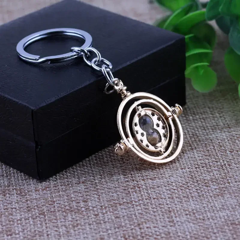 Time-Turner Keychain Hourglass Pendant Keyring Jewelry Fashion Toy Trinket Party Time Converter Cosplay Accessory High Quality