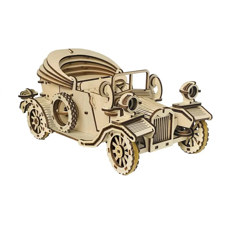 

DIY Materials 3D Puzzle Wooden Retro Convertible Classic Car Model High-difficulty Creative Puzzle Toy Ornaments