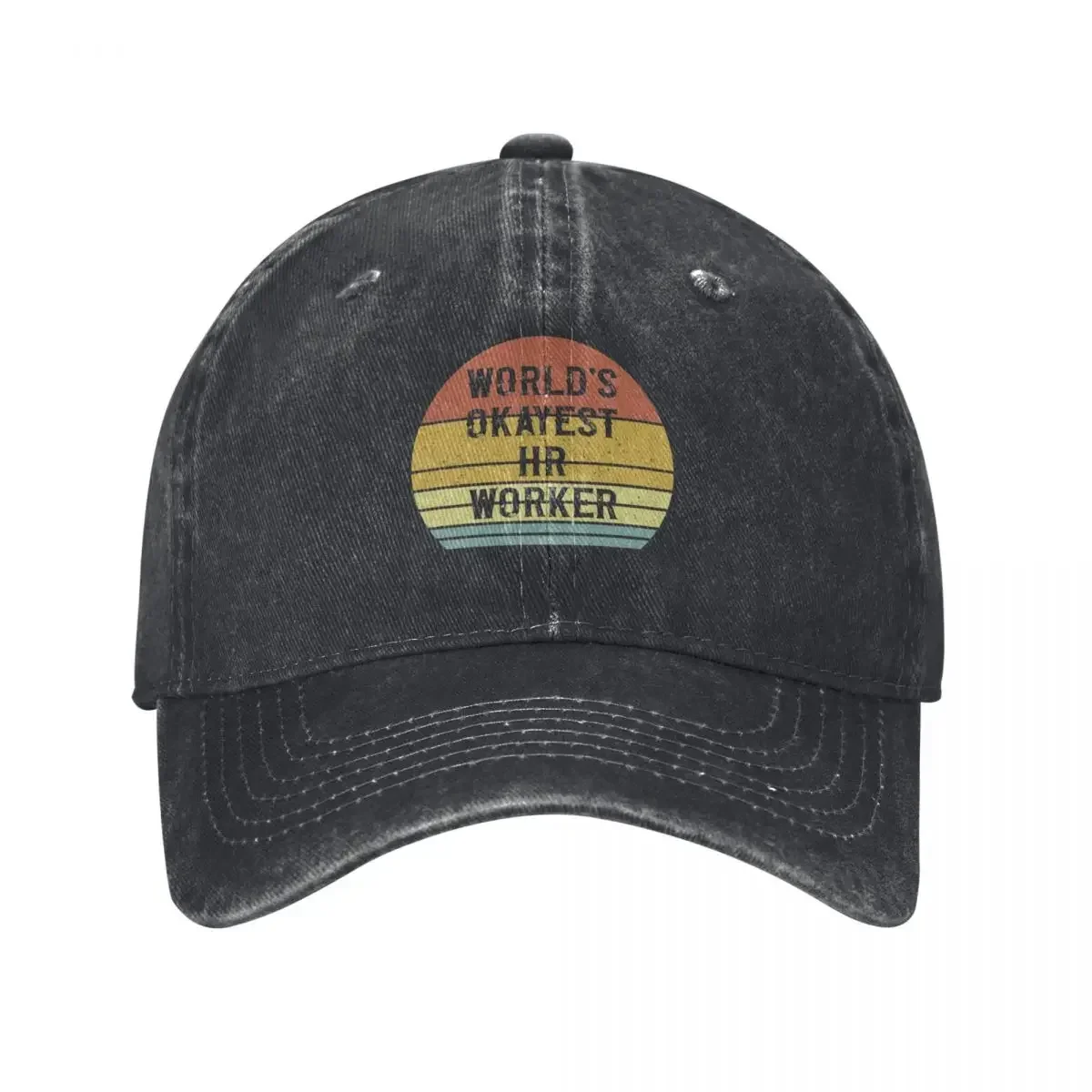 World's Okayest Human Resource Worker Baseball Cap Brand Man cap Beach Outing Anime Men Golf Wear Women's