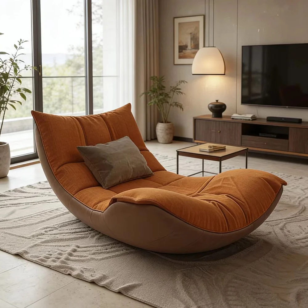 # Designer Soft Padded Reading Chaise Lounge Indoor Flexible Leisure Floor Daybed Elegant Home Hotel Bedroom