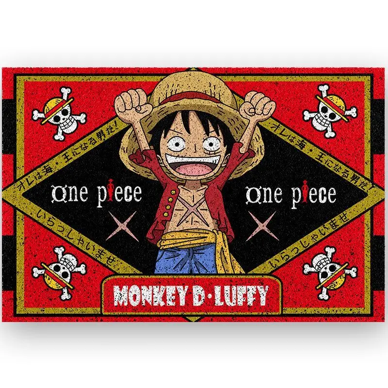 One Piece Cartoon Anime Carpet Luffly Lounge Rug Bedroom Bedside Rug Straw Hat Skeleton Circled velvet Doormat Floor Mat Decor