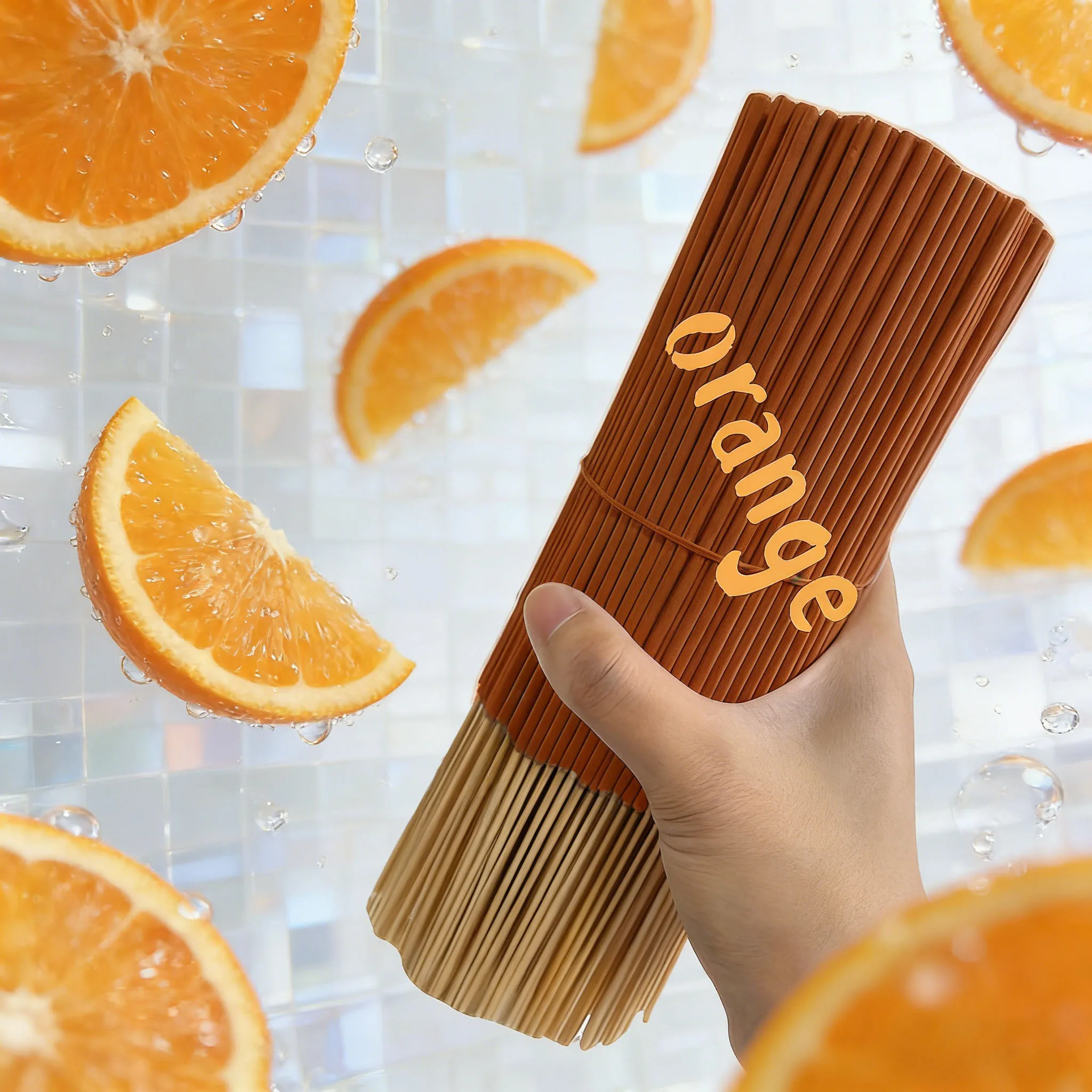 Hochwertige, natürliche Aromatherapie-Sticks mit Orangenaroma, erhältlich in Packungen mit 19/49/79/109/159 Stück, geeignet für die Luftreinigung im Haus, zur Förderung der Entspannung, für Yoga, Büro und Teestube – perfekt für Halloween, Weihnachten und andere Feiertage, Räucherstäbchen mit Orangenöl. – Detail 6