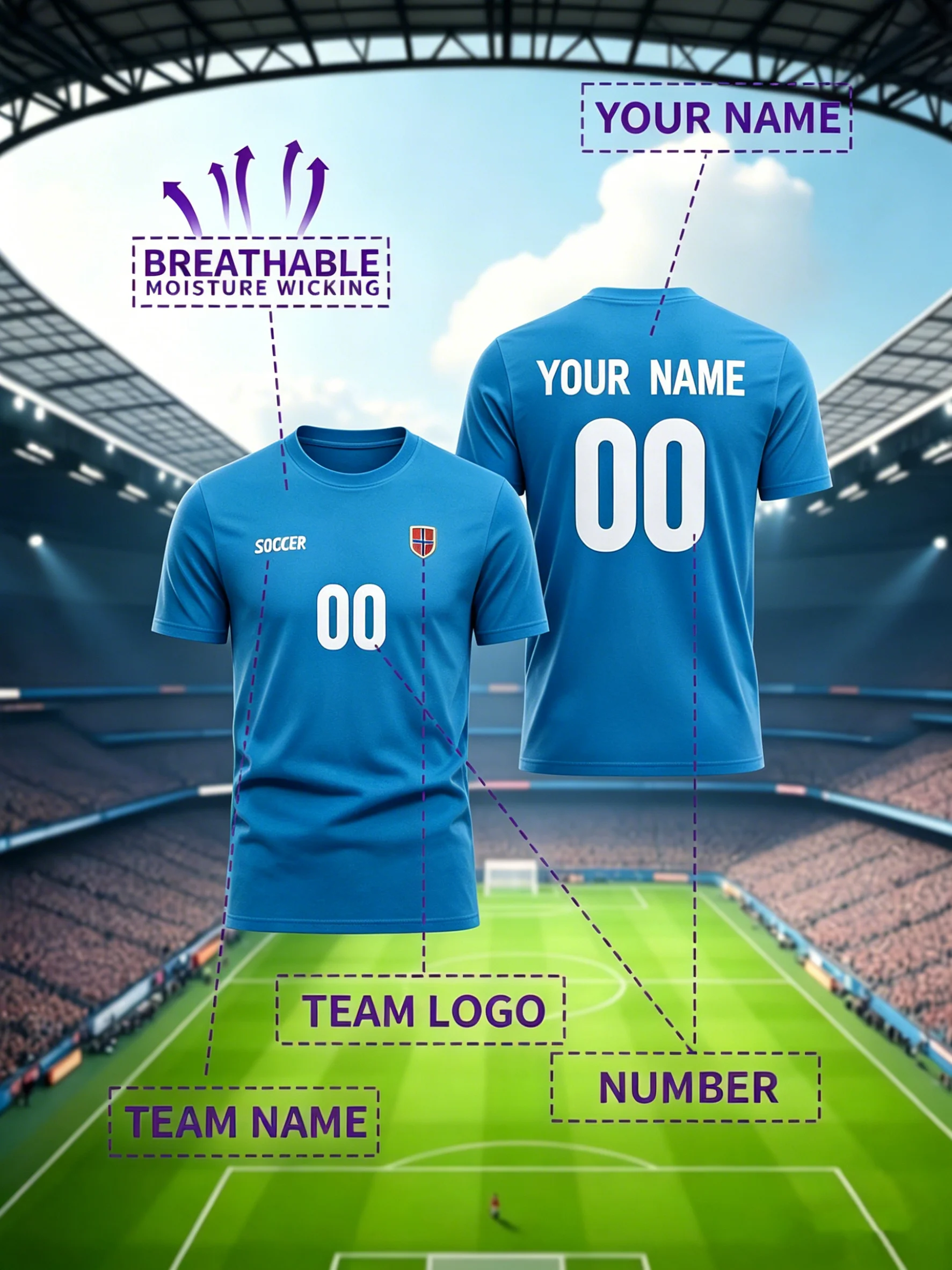 Passen Sie das Muster Ihrer Lieblings-Fußballmannschafts-Spielerbekleidung individuell an. Personalisiertes, modisches Baumwoll-T-Shirt, lässiges, lockeres Sport-Top, weiches T-Shirt – Detail 26