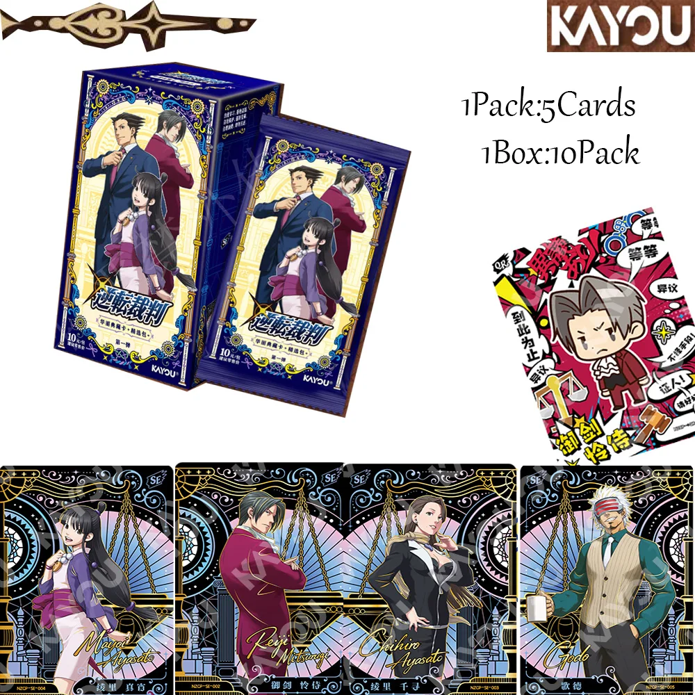 KAYOU Genuine Ace Attorney Card Luxurious Selection Bag Stunning Reversal of Classic Game Cards Anime Collectible Card Toy Gift