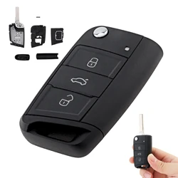 3 Buttons Modified Folding Flip Remote Car Key Cover Case Fob Fit for VW- Golf 7 MK7 Skoda Octavia A7 Seat Key Shell