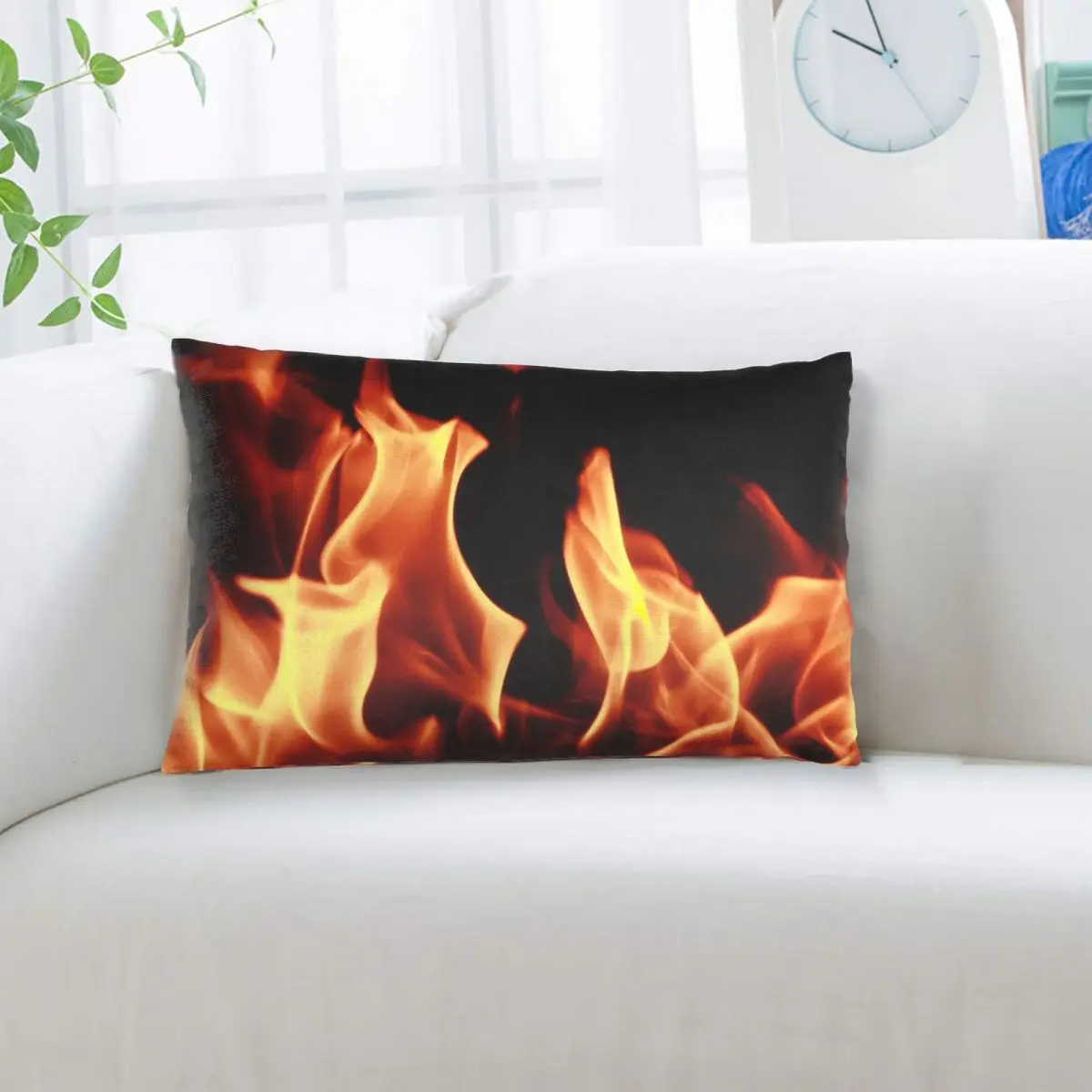 Burning Fire With Sparks Rectangle Pillowcase Cushion Cover Decorative Bedroom Bed Home Comfort Throw Pillow