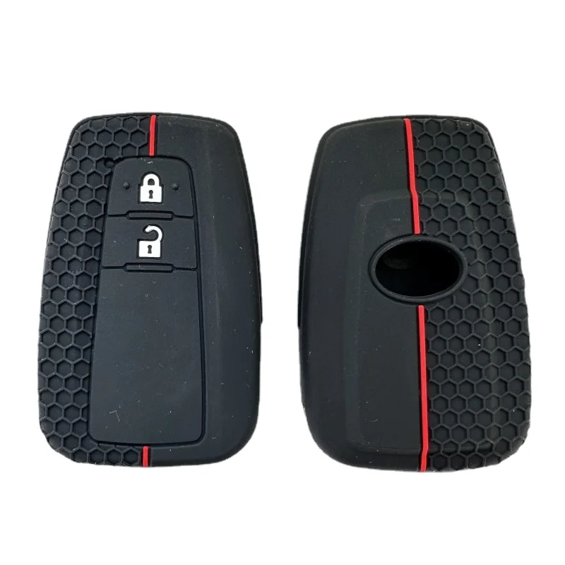 Silicone Car Key Fob Cover Case For Toyota CHR C-HR Camry Prius Prado 2016 - 2021 2 3 Buttons Remote Shell Holder Accessories