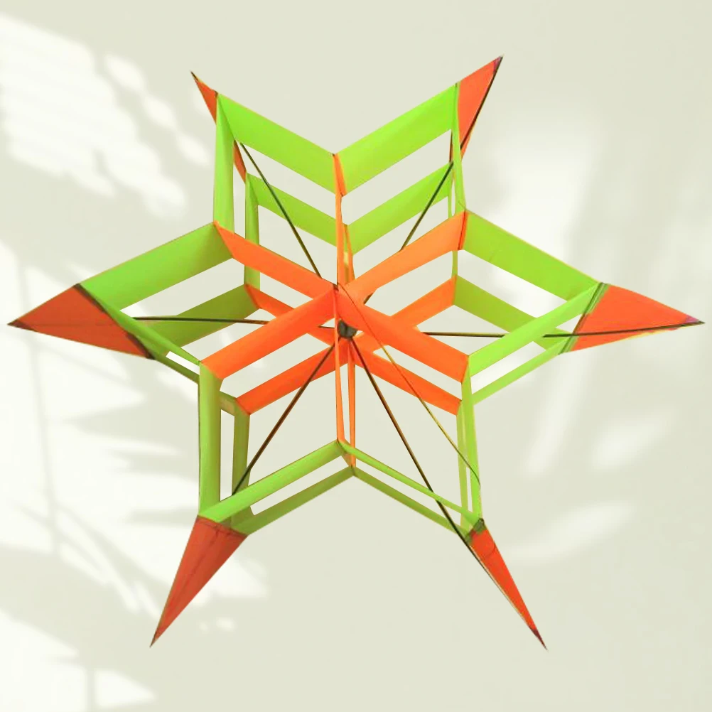 Pruimenbloesem Vlieger Doek Veilig Buitenspeelgoed Heldere Kleurrijke Vorm Stereo Plezier Creatieve Familie Decoratie Zeshoekige Vlieger