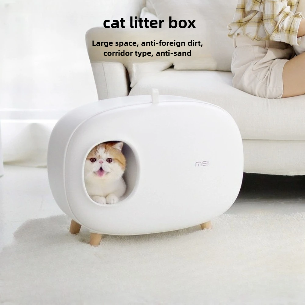 

Creative Semi-closed Cat Litter Box Large Cat Toilet Drawer Kitty Supplies Home Pet Furniture