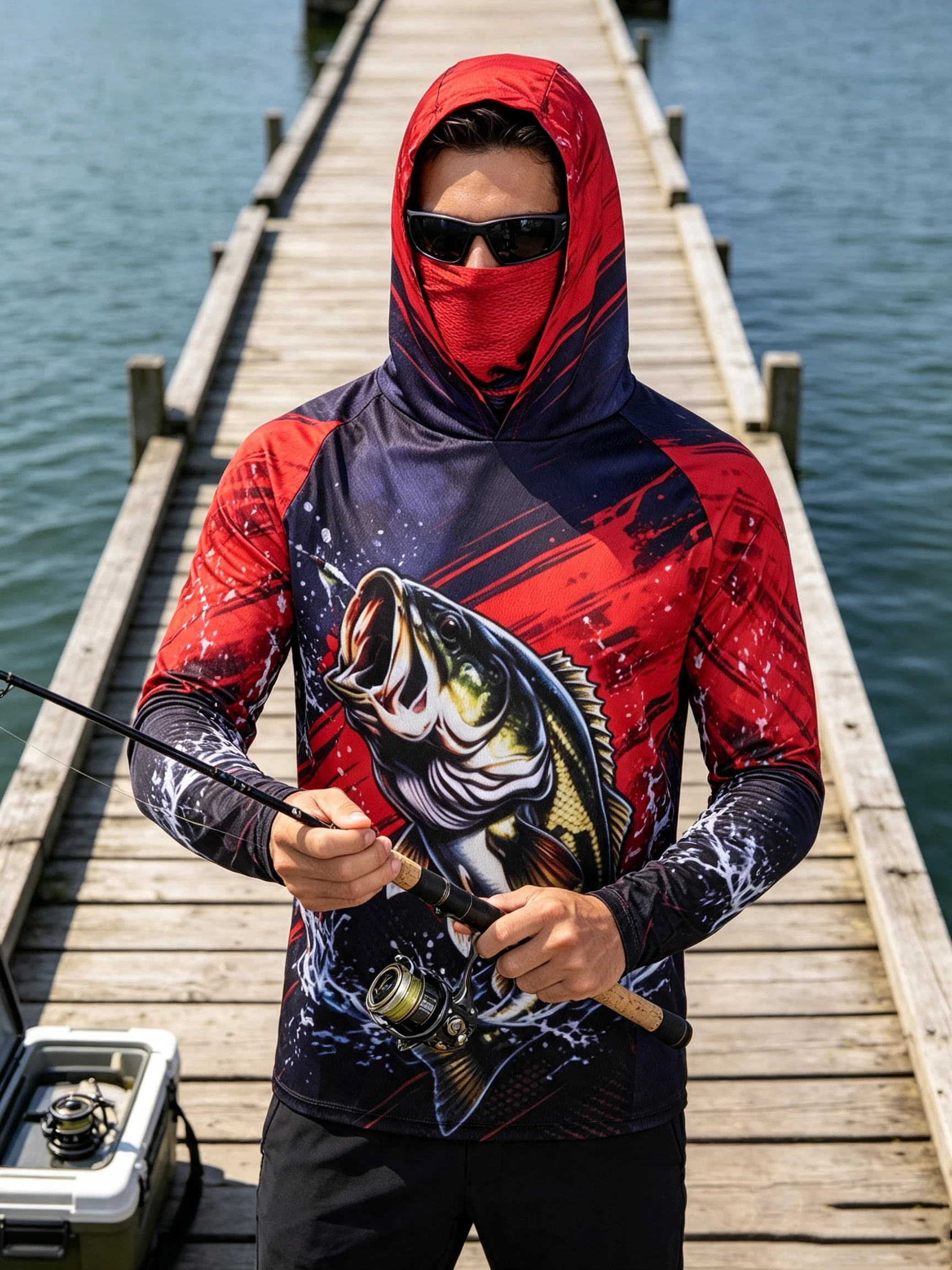 Rash Guard Long Sleeve - قميص صيد رجالي بأكمام طويلة وغطاء