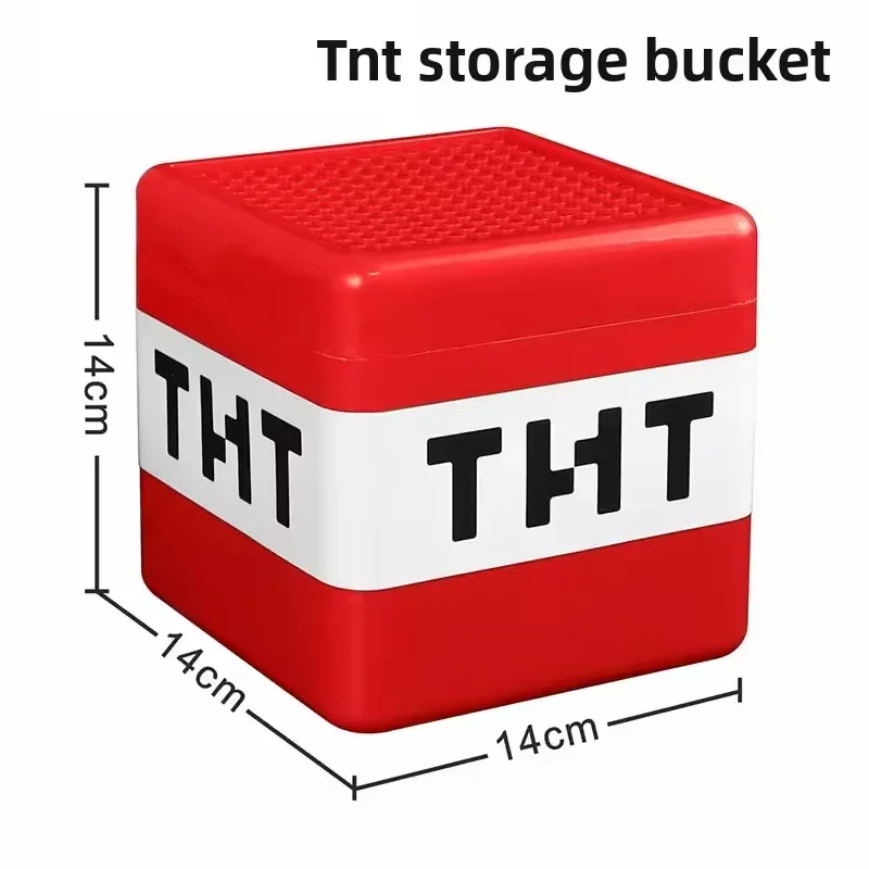 TNT Storage Box DIY Magnetic Building Blocks Snack Toy Block Storage Bucket Plastic Organizer Container Assembly Toys for Kids