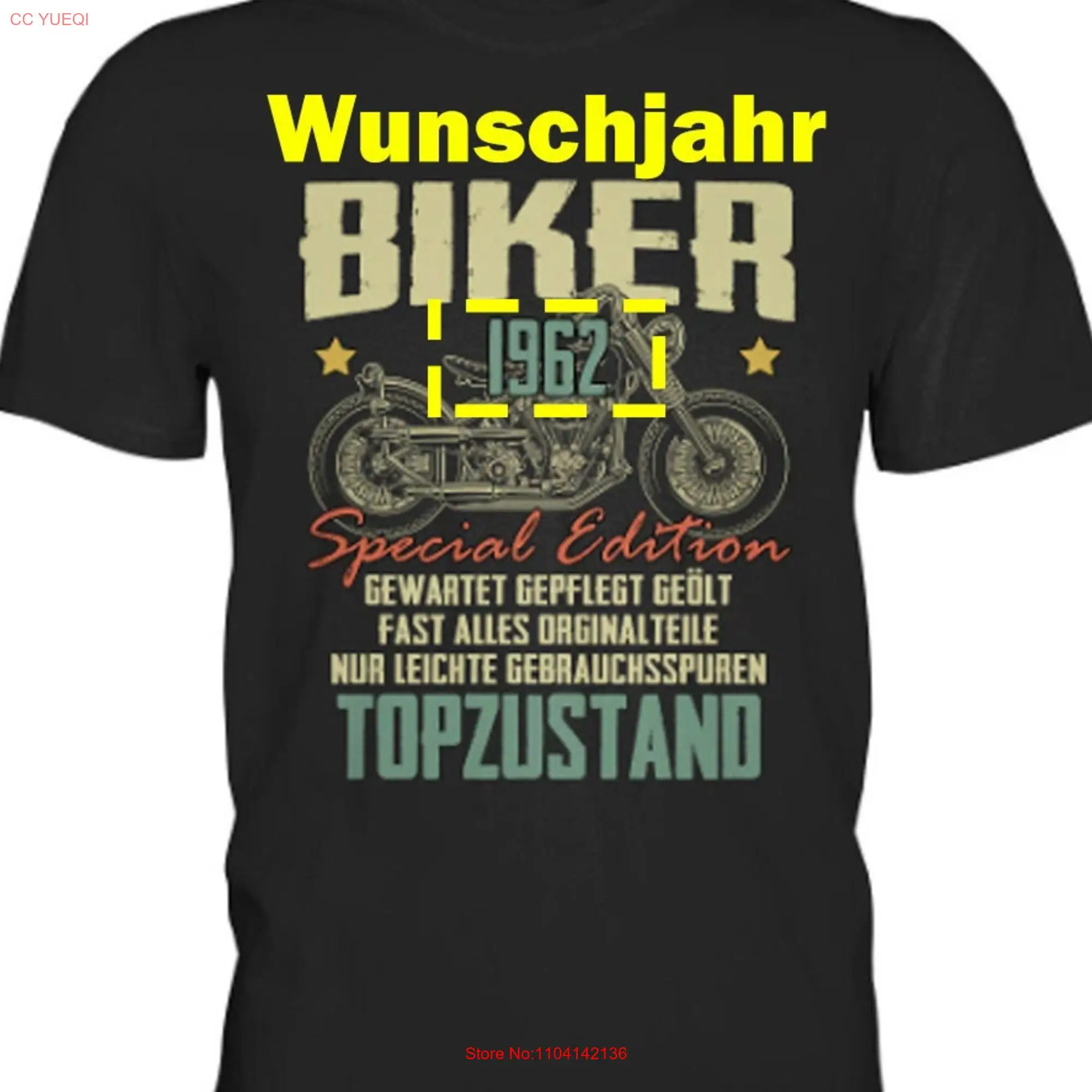 Birthday Motorcyclist PERSONALIZED WISH YEAR Years Biker Motorcycle Retro T ShirT Premium long or short sleeves