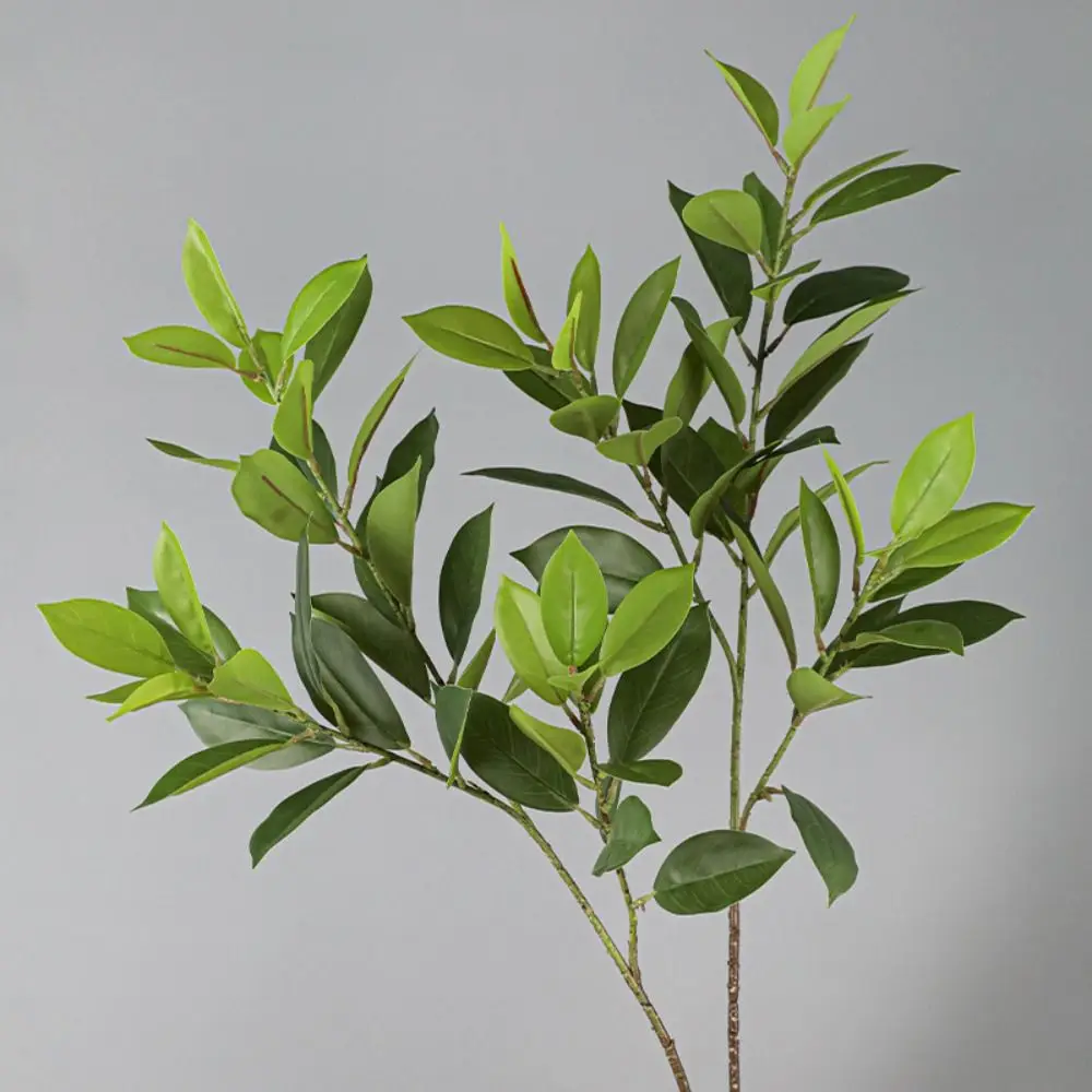 Ramas Grandes de Fagraea Artificiales, Ramas de Pachira Realistas Hechas a Mano, Elegantes Ramas Artificiales de Ilex Chinensis con Tacto Real
