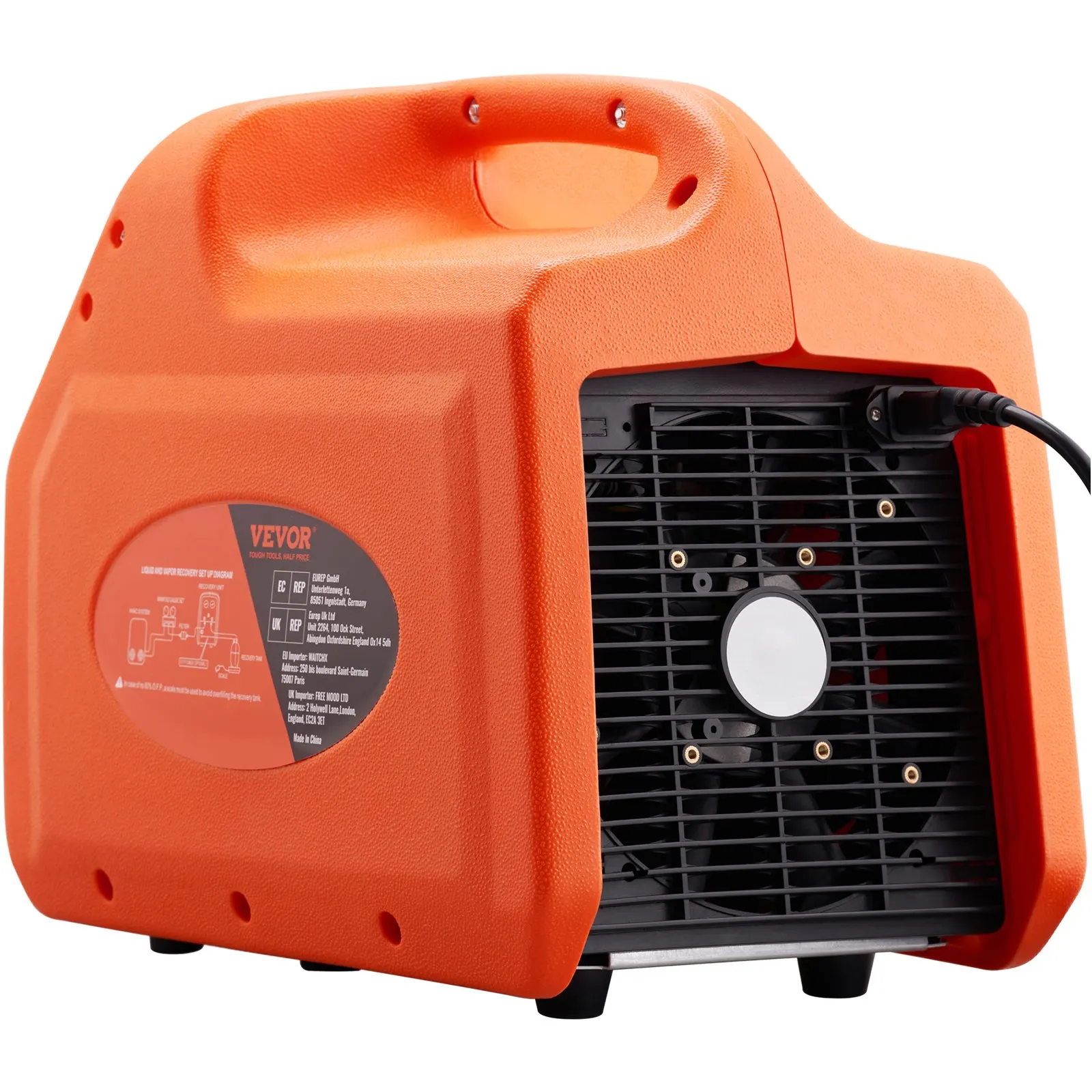 1 HP Refrigerant Recovery Machine - Dual Cylinder Portable AC Recovery Machine With High Pressure Protection 120V 60Hz Recovery