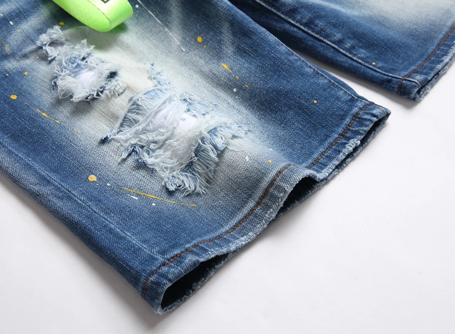 Summer Mens Ripped Jeans High-quality Hip Hop Street Slim Fit Jeans Luxury Male Stretch Skinny Blue Denim Shorts 58 Men Clothing - Image 5