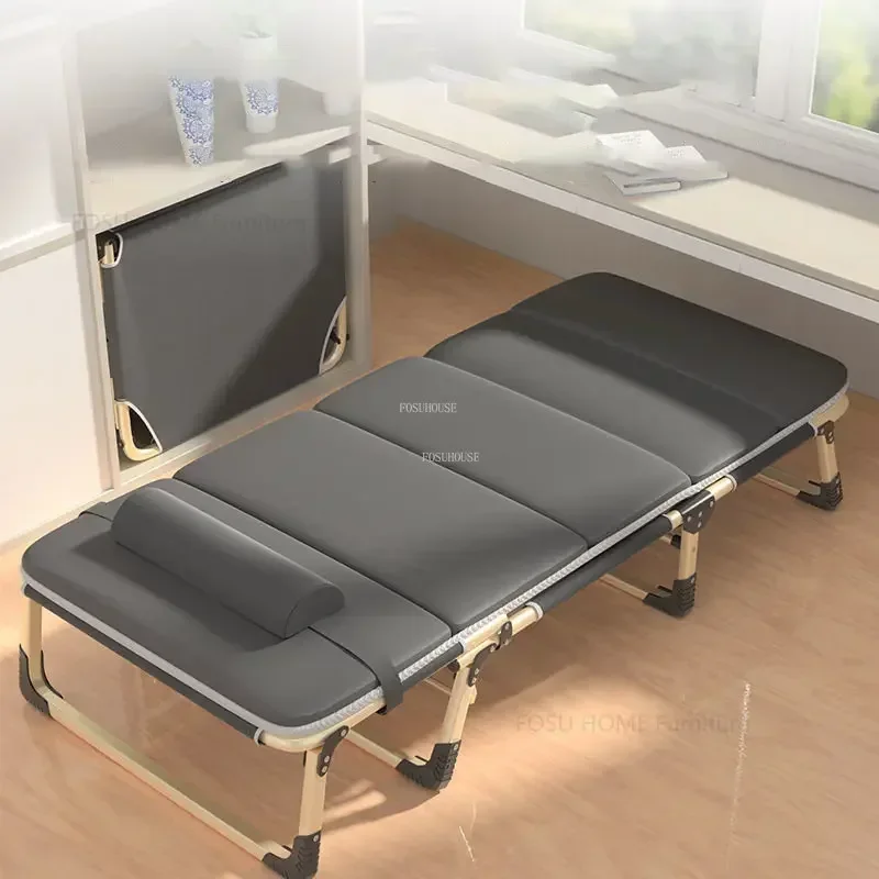 modern Nordic Iron Folding Beds Single bedroom Furniture Office Simple Marching Bed Accompanying Bed Outdoor NapFolding Recliner
