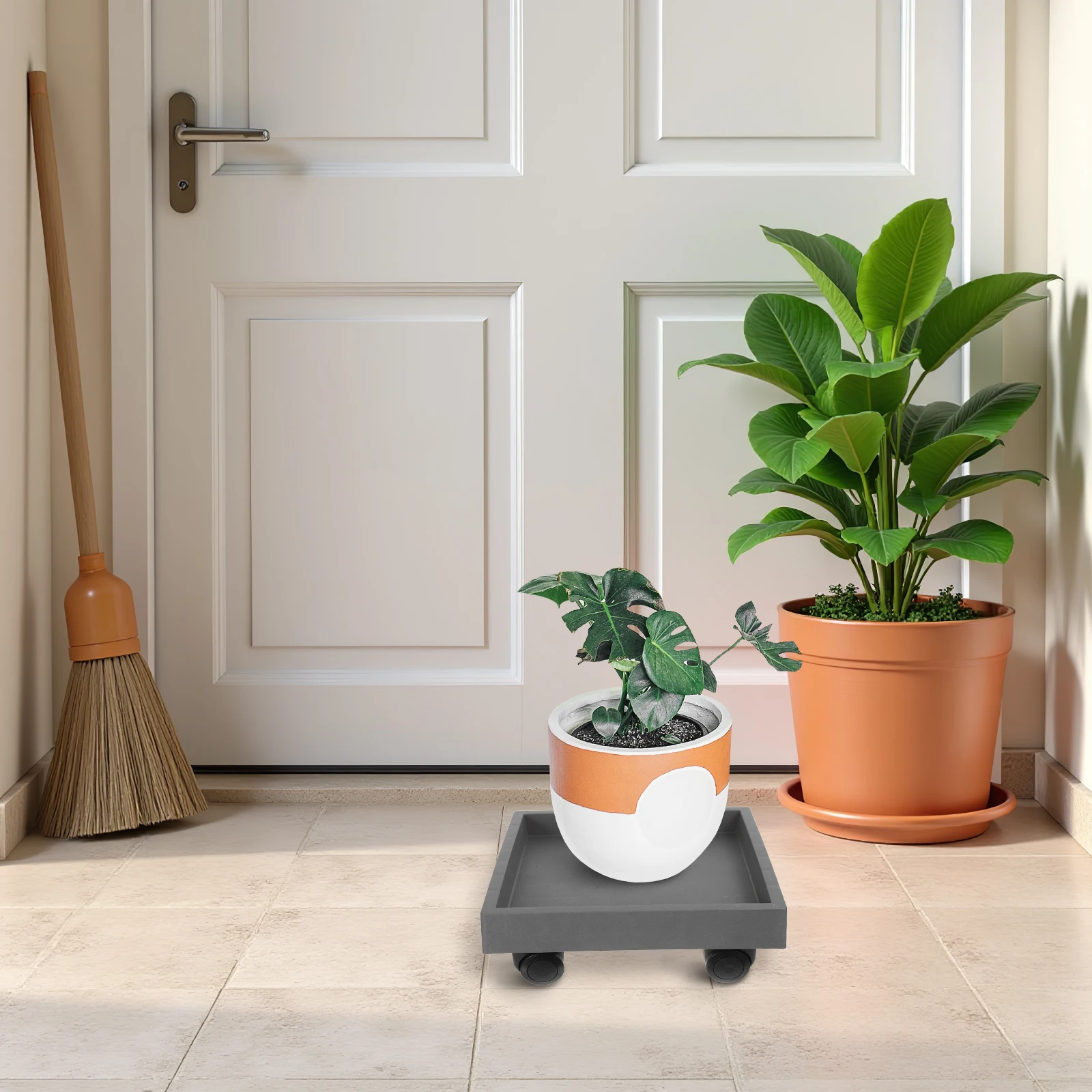 

Heavy Duty Plastic Rolling Plant Stand Square Saucer for Indoor Outdoor Potted Plants with Smooth Swivel Wheels
