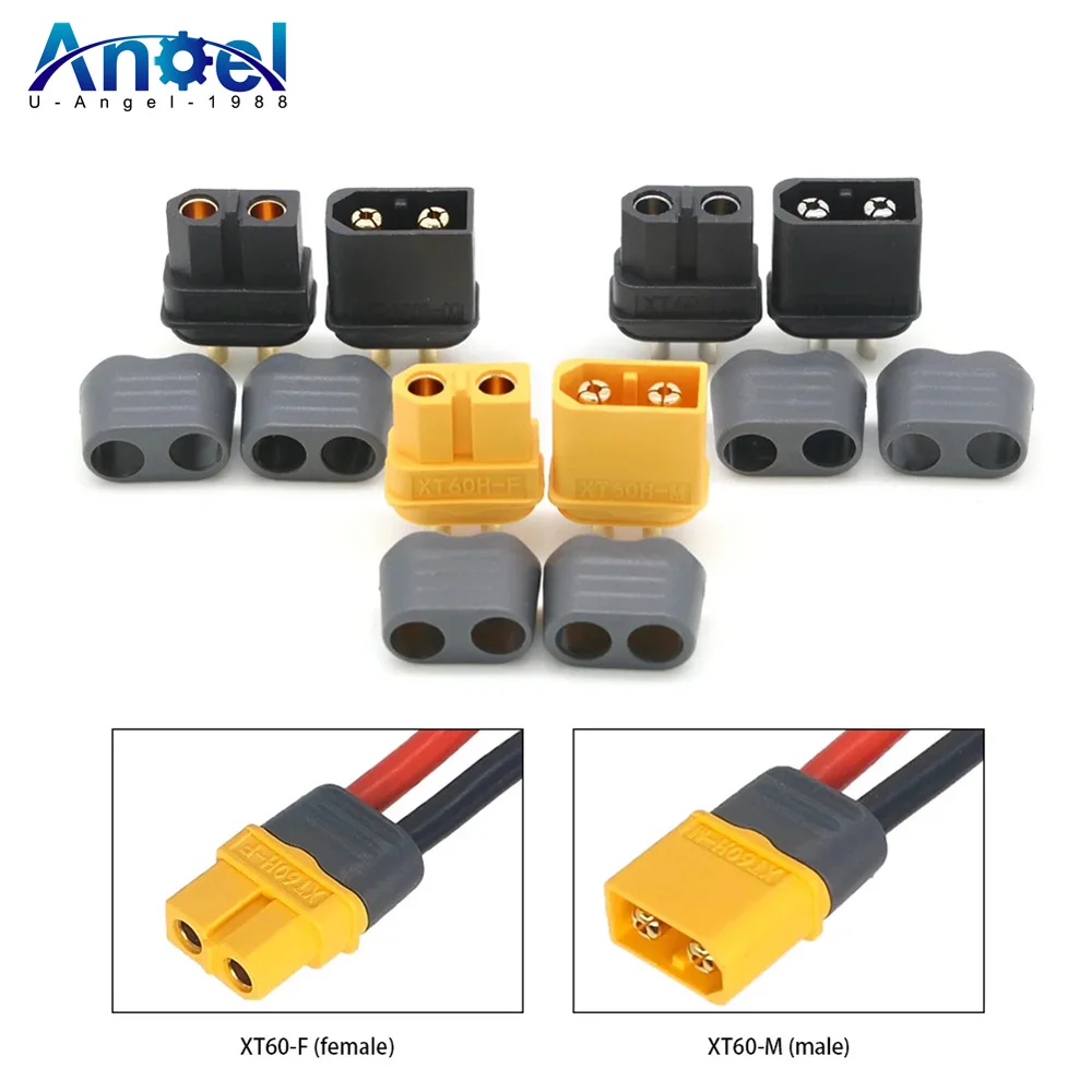 50 pair Amass XT60+ XT60H Plug Connector With Sheath Housing Male & Female For RC Lipo Battery FPV Quadcopter