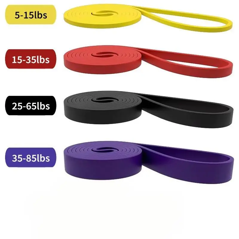 1PC 5~85lbs Elastic Belt Pull-Up Auxiliary Men's And Women's Gym Pilates Exercise Equipment Rubber Fitness Resistance Belt
