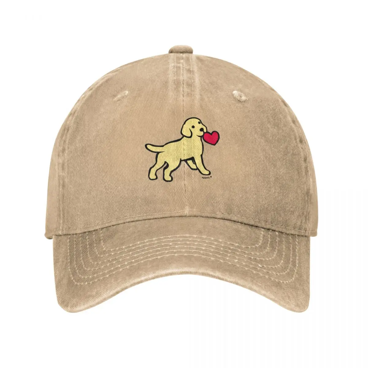 Yellow Labrador Puppy with a Little Heart Baseball Cap beach hat Snap Back Hat black tea Hat Women's 2025 Men's