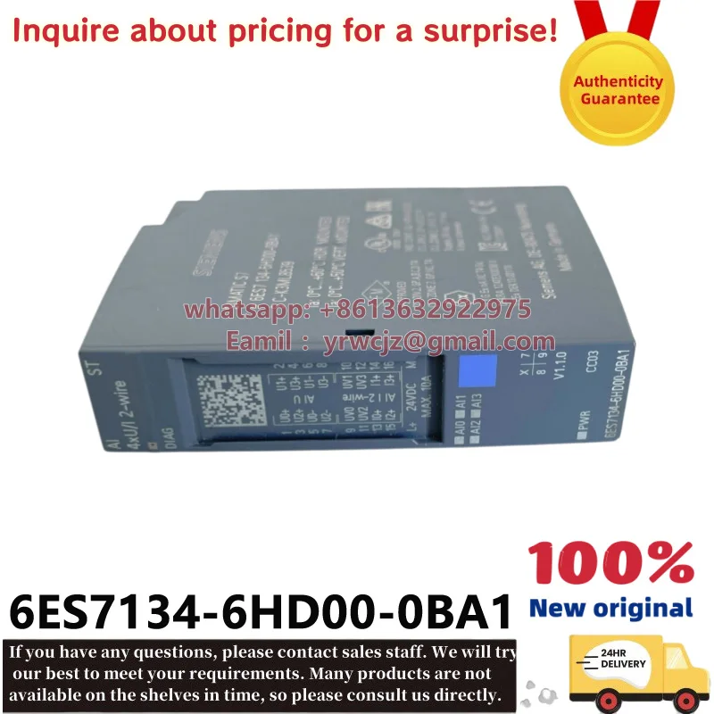 Siemens 6ES7134-6HD00-0BA1 SIMATIC ET200SP AI 4xU/I 2-wire analog input PLC module 100% brand new original available in stock
