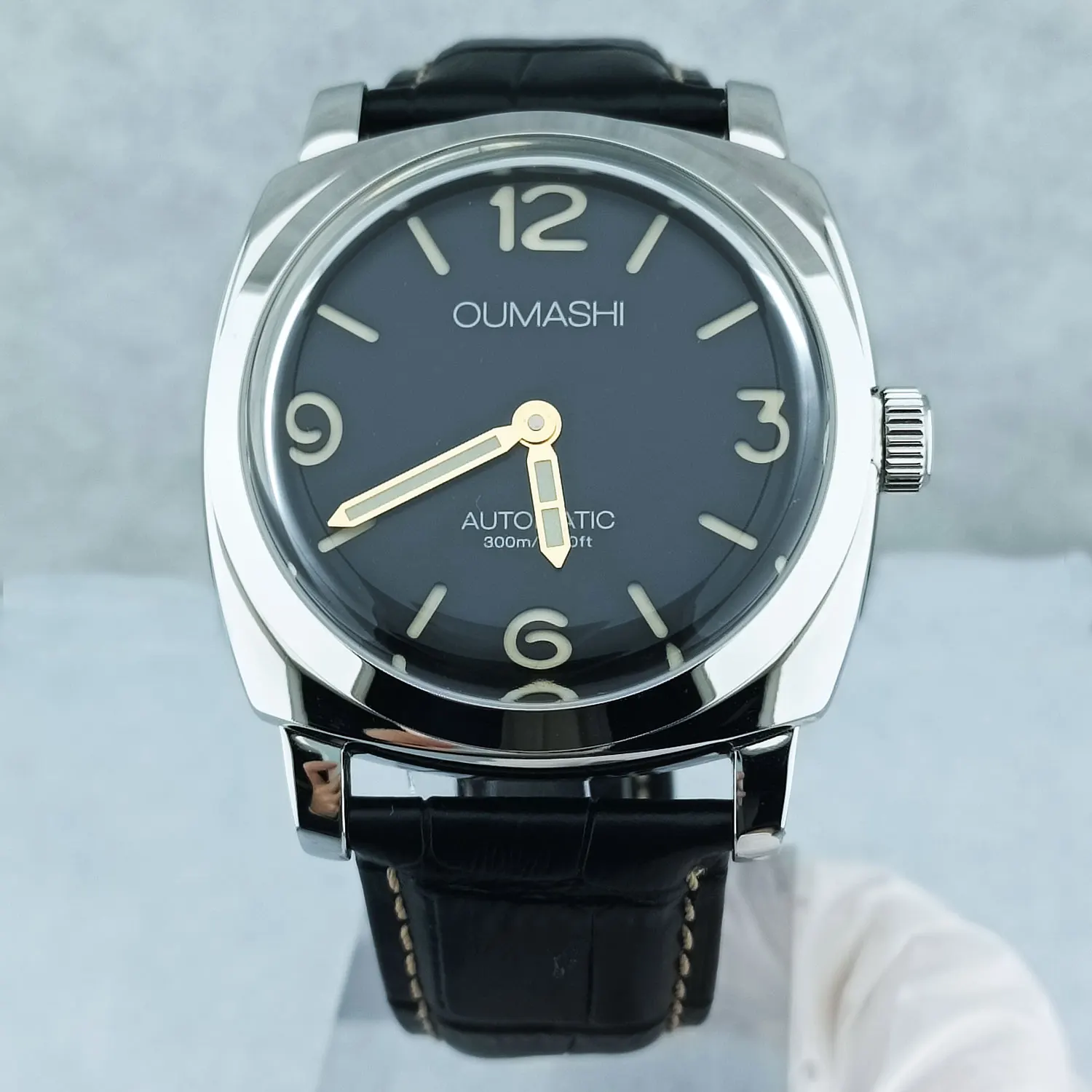 46 مللي متر ساعة رجالي دليل لف النورس ST3600 حركة الياقوت الزجاج مقاوم للماء 316L الفولاذ المقاوم للصدأ ساعة مخصصة