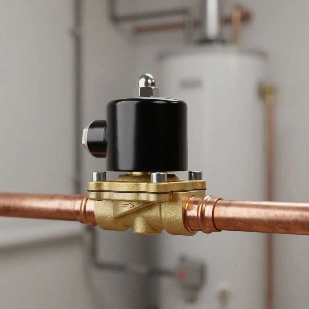 Electric Water Valve Brass Solenoid Valve For Industrial Automation Electromagnetic Performance Copper Coil Design