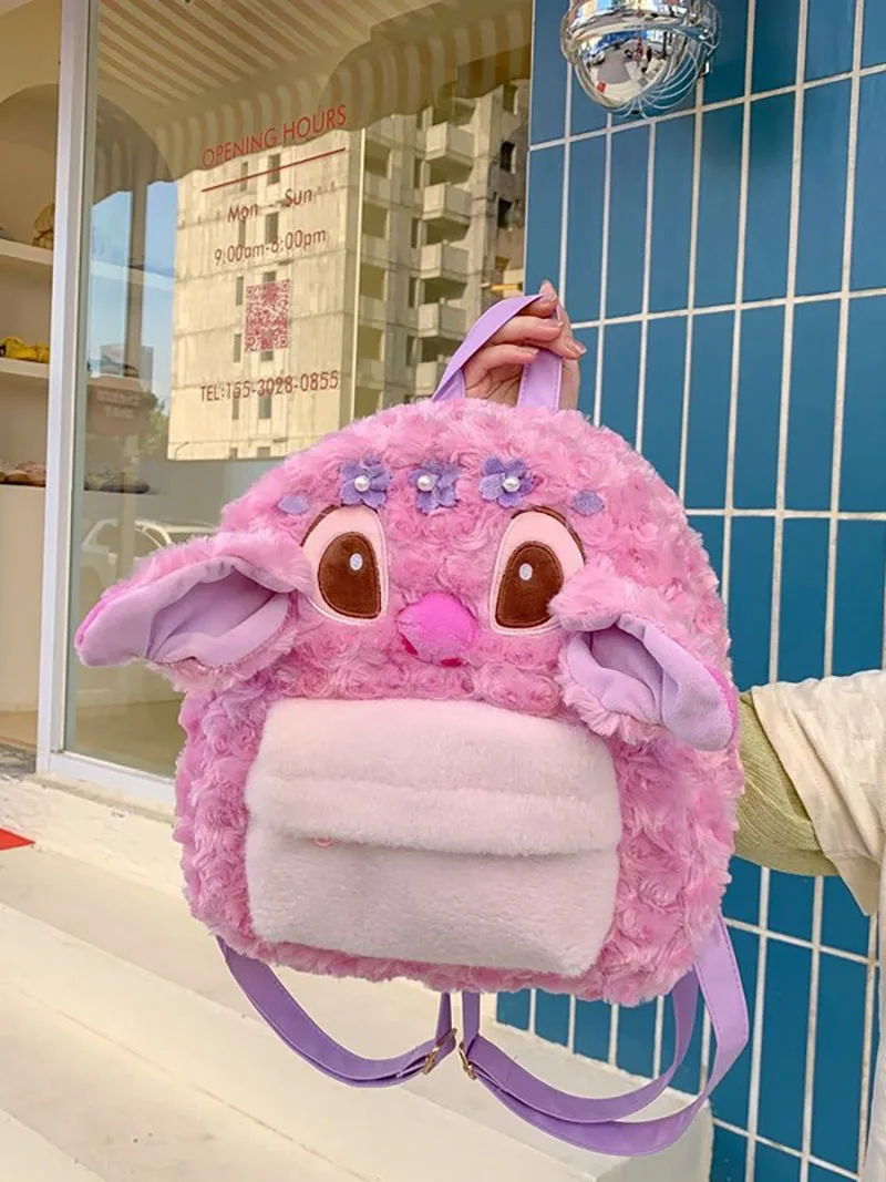 New Disney Stitch Plush Backpack Kawaii Character Design Large Capacity Girls' Backpack Perfect Gift For Young Women